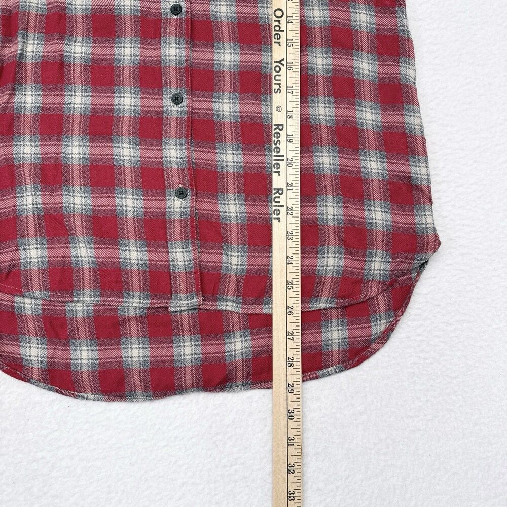 Madewell Flannel Shirt Women’s Size Small Red Plaid Button Front Top Long Sleeve - Picture 10 of 10
